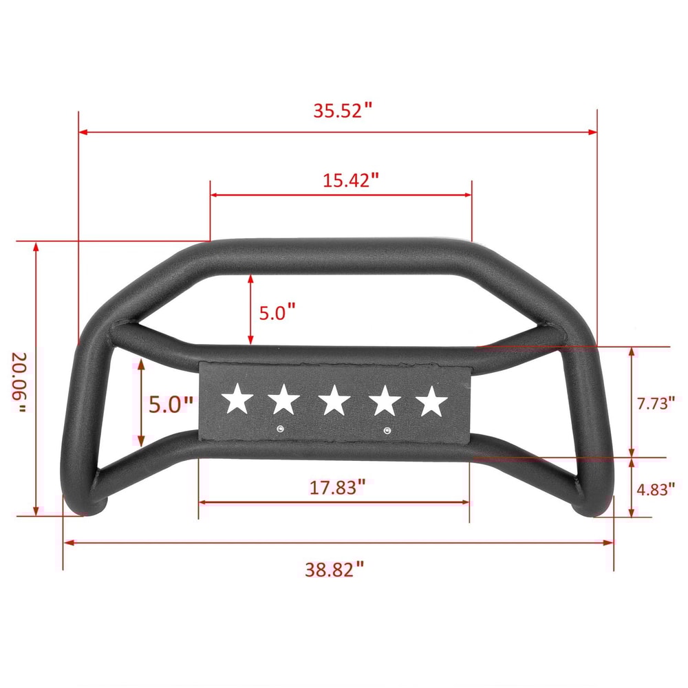 Premium Toyota Tacoma Front Bumper Grille Guard Bull Bar Heavy Duty Protection 15