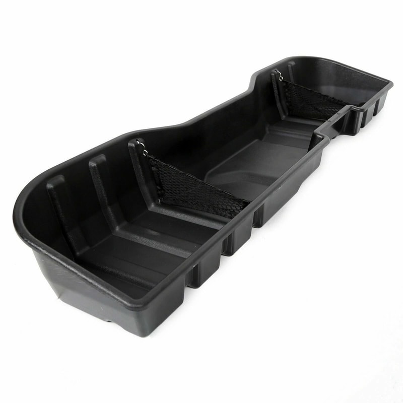 Black Underseat Storage Box For Chevy Silverado GMC Sierra CREW CAB Durable Waterproof Organizer 2