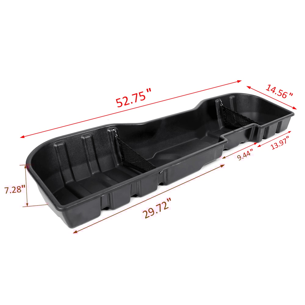 Black Underseat Storage Box For Chevy Silverado GMC Sierra CREW CAB Durable Waterproof Organizer 9