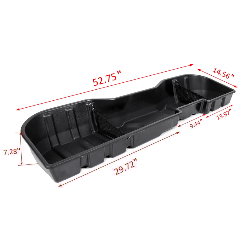 Black Underseat Storage Box For Chevy Silverado GMC Sierra CREW CAB Durable Waterproof Organizer 9