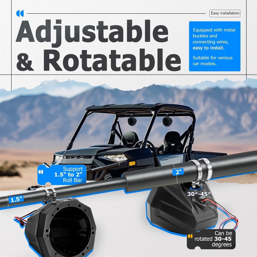 New Speaker Pods For UTVPolarisBoat Roll Bar Tower Enclosures 11