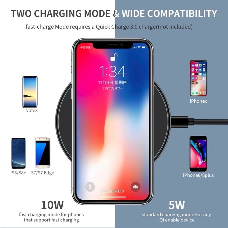 Qi Wireless Fast Charger Pad For IPhone Samsung Galaxy Fast Charging 1