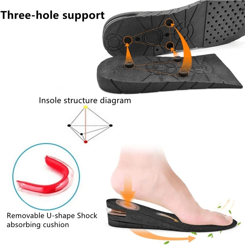 Invisible Height Increase Insoles For Men Women Heel Lift Taller Shoe Inserts 3