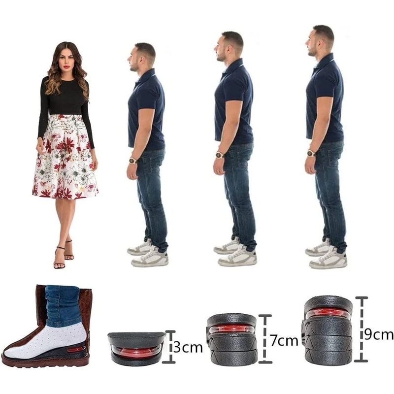 Invisible Height Increase Insoles For Men Women Heel Lift Taller Shoe Inserts 8