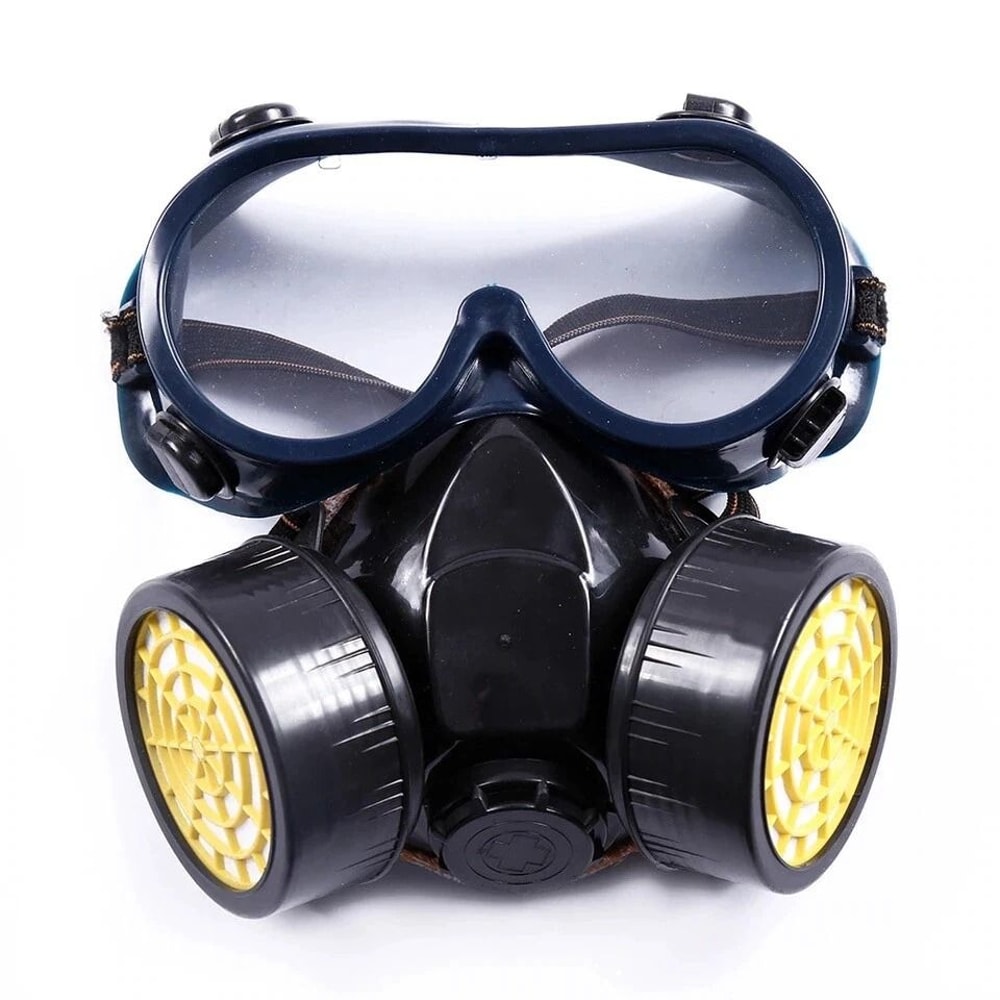 Emergency Survival Gas Mask With Dual Protection Filter Safety Goggles 1