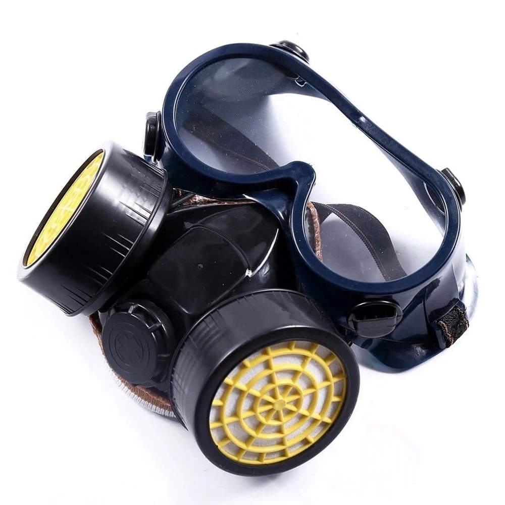 Emergency Survival Gas Mask With Dual Protection Filter Safety Goggles 4
