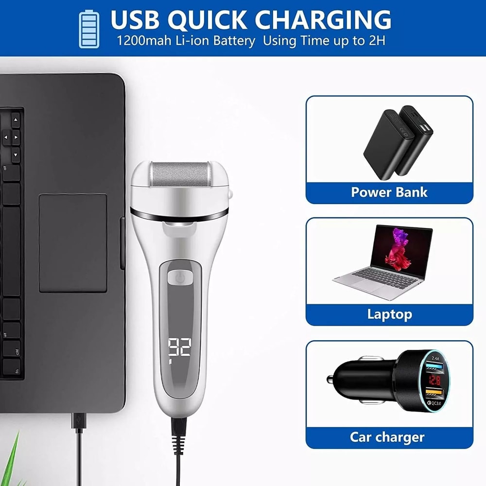 Electric Foot Grinder Rechargeable Callus Remover Pedicure Tool For Soft Feet 3