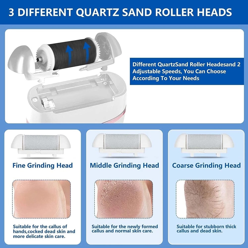 Electric Foot Grinder Rechargeable Callus Remover Pedicure Tool For Soft Feet 5