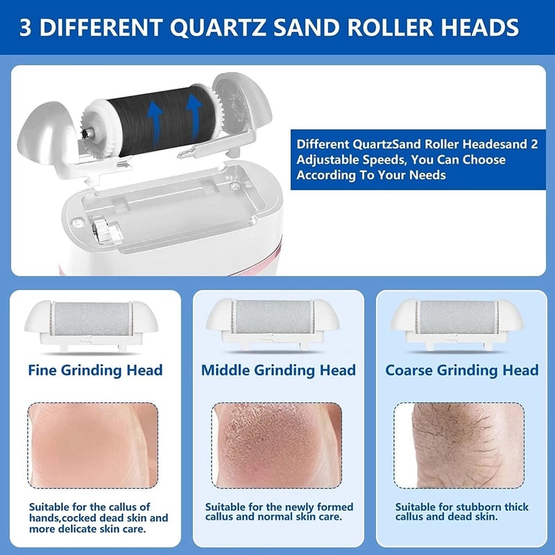 Electric Foot Grinder Rechargeable Callus Remover Pedicure Tool For Soft Feet 5