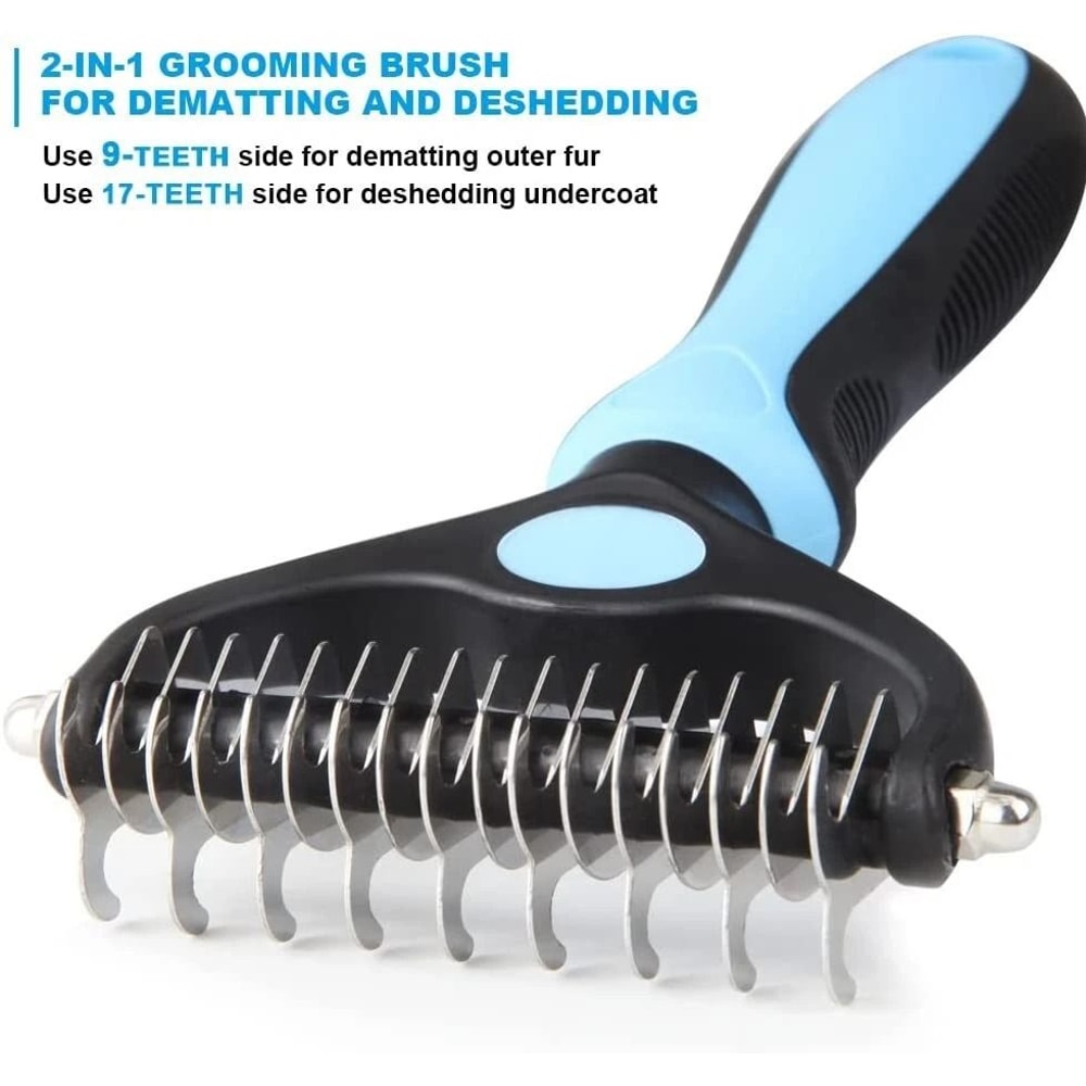 2side Dog Brush For Shedding Dematting Pet Grooming Comb For Cats And Dogs With Undercoat Rake 8