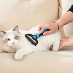 2side dog brush for shedding & dematting pet grooming comb for cats and dogs with undercoat rake