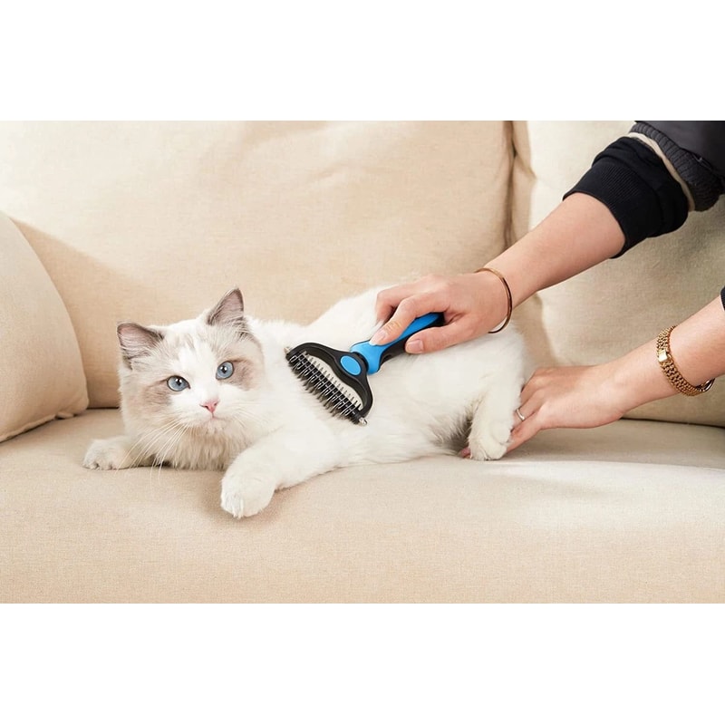 2side Dog Brush For Shedding Dematting Pet Grooming Comb For Cats And Dogs With Undercoat Rake 0