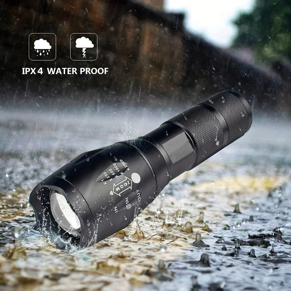 Premium Tactical LED Flashlight Ultra High Powered Flashlight With 5 Modes Zoomable Flashlight Foc 8