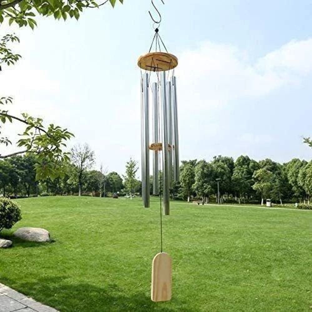 Large 5 Tube Chapel Bells Wind Chimes For Outdoor Garden Decor 0