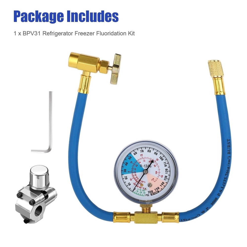 Refrigerator Piercing Valve Kit With Pressure Gauge For Home Refrigerator Repairs 1