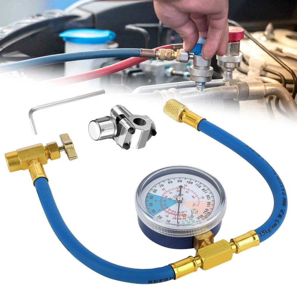 Refrigerator Piercing Valve Kit With Pressure Gauge For Home Refrigerator Repairs 0