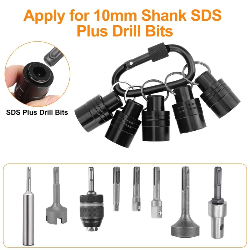 SDS Plus Shank Drill Bit Holder Keychain Portable SDS Shank Adapter Extension Bar Socket For Power 6