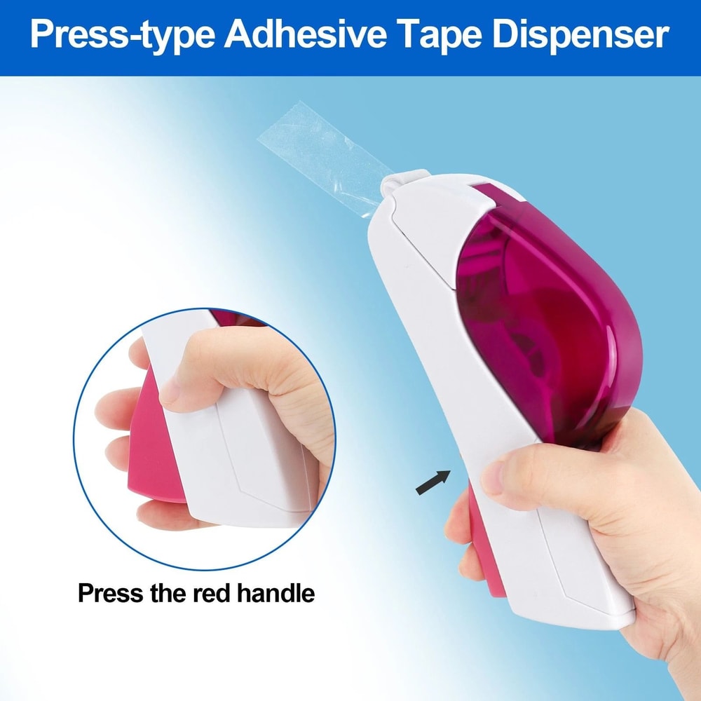 Automatic Tape Dispenser One Hand Press Type Portable Safety Cutter With 6 Rolls For Office Home 4