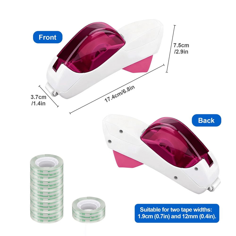 Automatic Tape Dispenser One Hand Press Type Portable Safety Cutter With 6 Rolls For Office Home 5