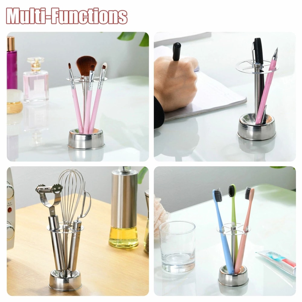 Stainless Steel Toothbrush Holder And Toothpaste Stand Bathroom Organizer 3