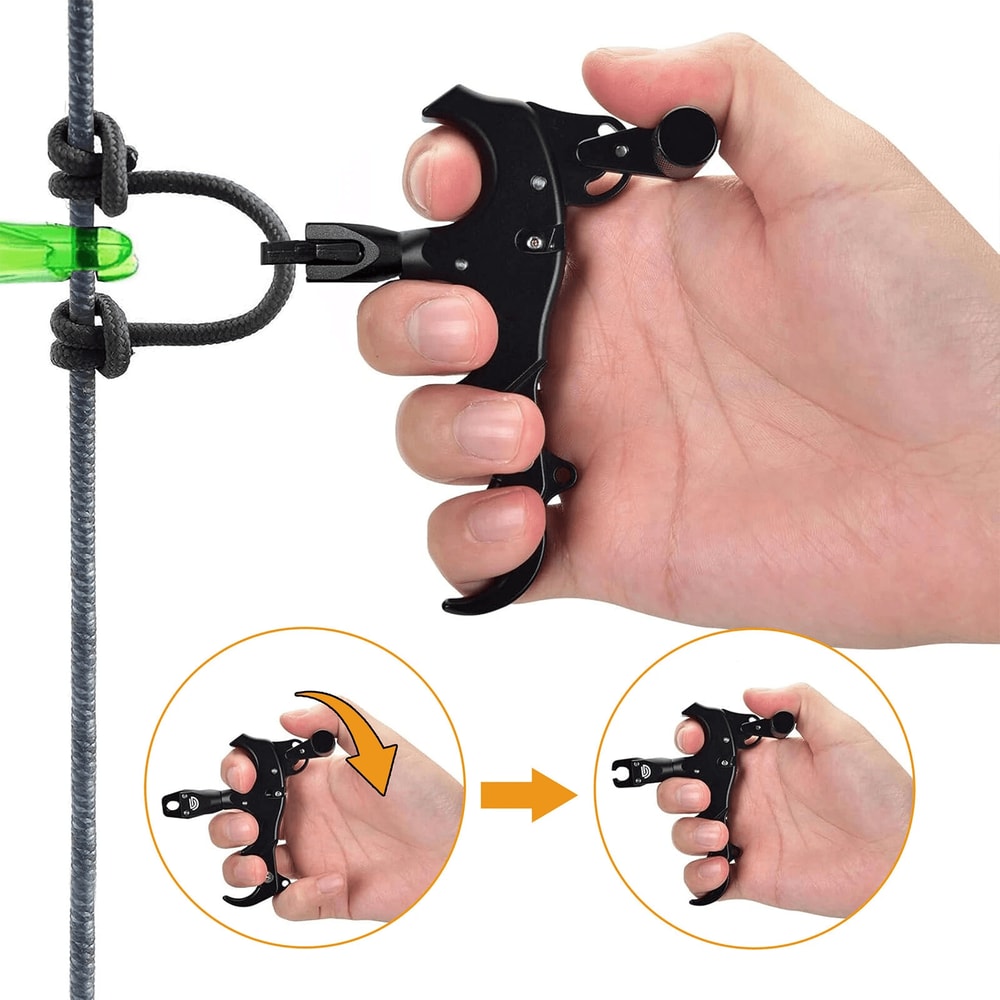 Archery Release Aid Finger Grip Thumb Trigger Caliper For Compound Bow Hunting 4