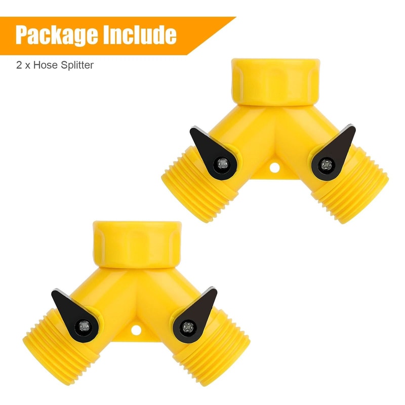 Heavy Duty 2 Way Garden Hose Splitter Y Valve Connector With Tap Adapter 8