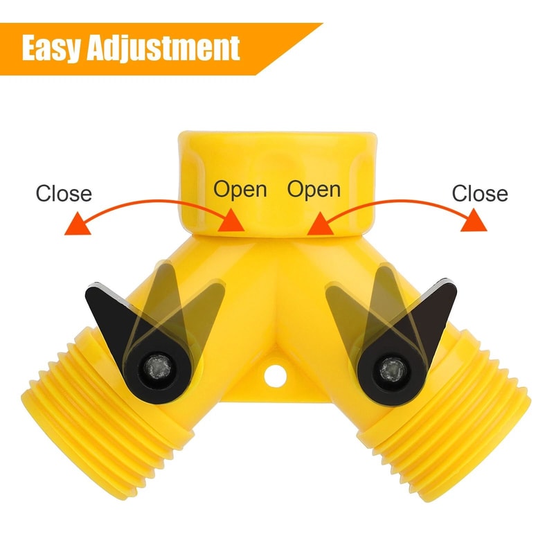 Heavy Duty 2 Way Garden Hose Splitter Y Valve Connector With Tap Adapter 5