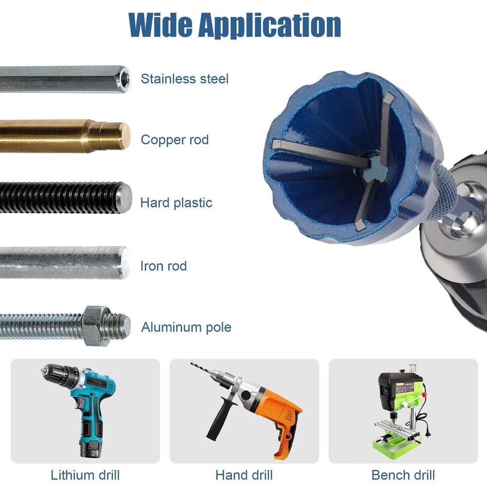 Deburring Chamfer Tool Drill Bits For Efficient Burr Removal Hex Shank 1