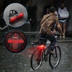 usb rechargeable led bicycle tail light with 360° rotation waterproof bike rear lamp