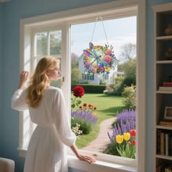 handmade diy diamond art dragonfly suncatcher window decor craft kit for garden & home decoration