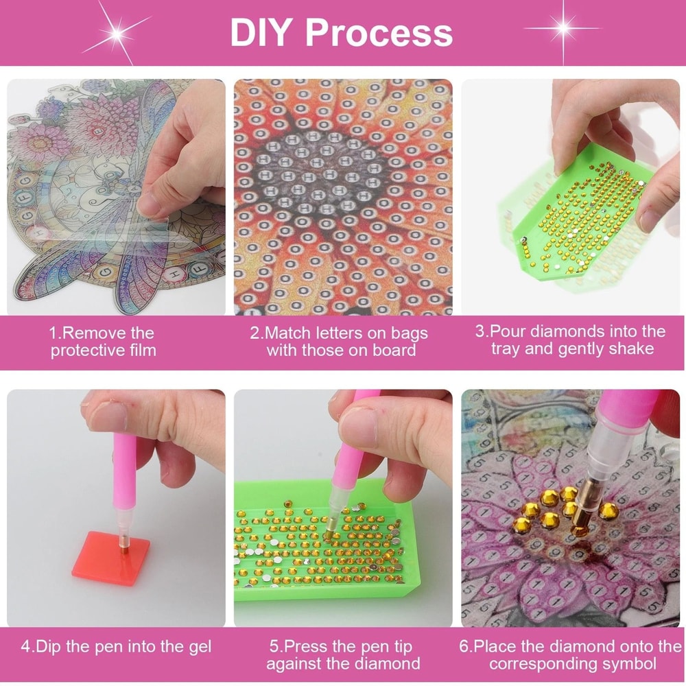 Handmade DIY Diamond Art Dragonfly Suncatcher Window Decor Craft Kit For Garden Home Decoration 3