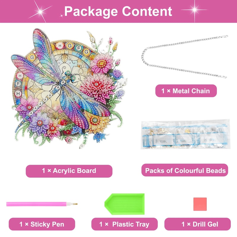Handmade DIY Diamond Art Dragonfly Suncatcher Window Decor Craft Kit For Garden Home Decoration 4