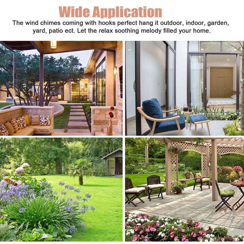 Turtle Wind Chimes For Garden And Patio Outdoor Home Decor With 4 Tubes 2