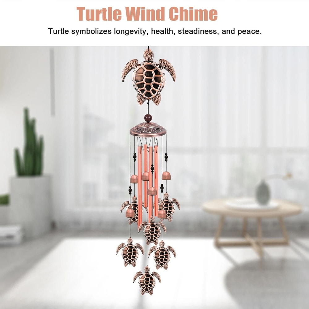 Turtle Wind Chimes For Garden And Patio Outdoor Home Decor With 4 Tubes 5