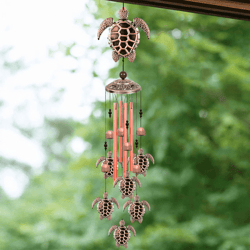 turtle wind chimes for garden and patio outdoor home decor with 4 tubes