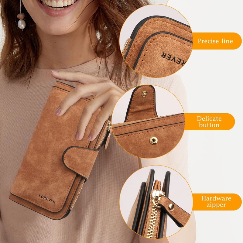 Stylish Soft Leather Wallet Clutch For Women Multi Function Card Phone Holder 2