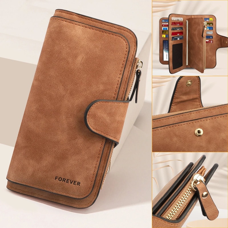 Stylish Soft Leather Wallet Clutch For Women Multi Function Card Phone Holder 6