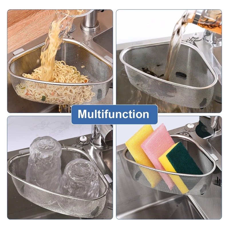 Stainless Steel Sink Strainer Basket Food Catcher And Kitchen Drain Rack 2