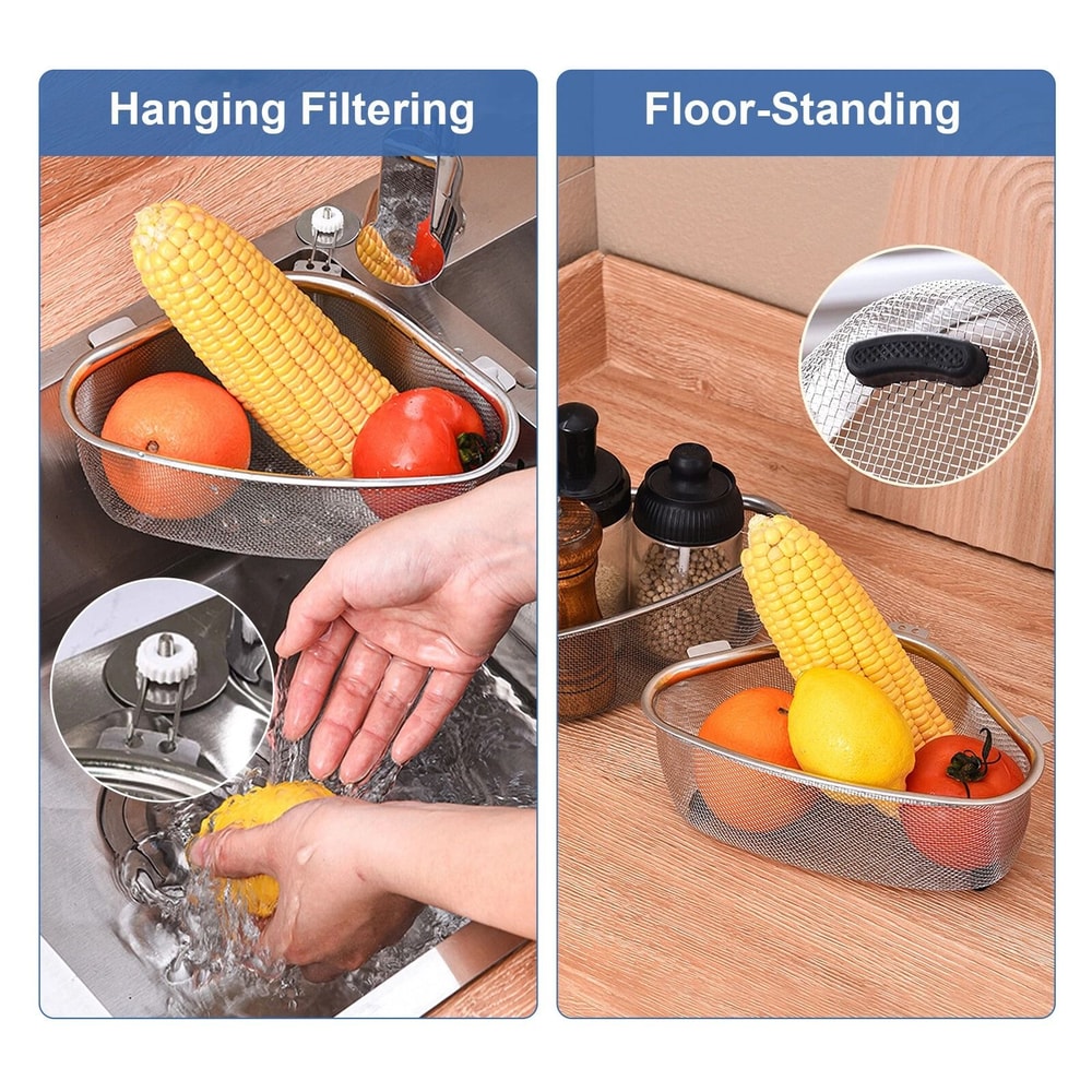 Stainless Steel Sink Strainer Basket Food Catcher And Kitchen Drain Rack 3