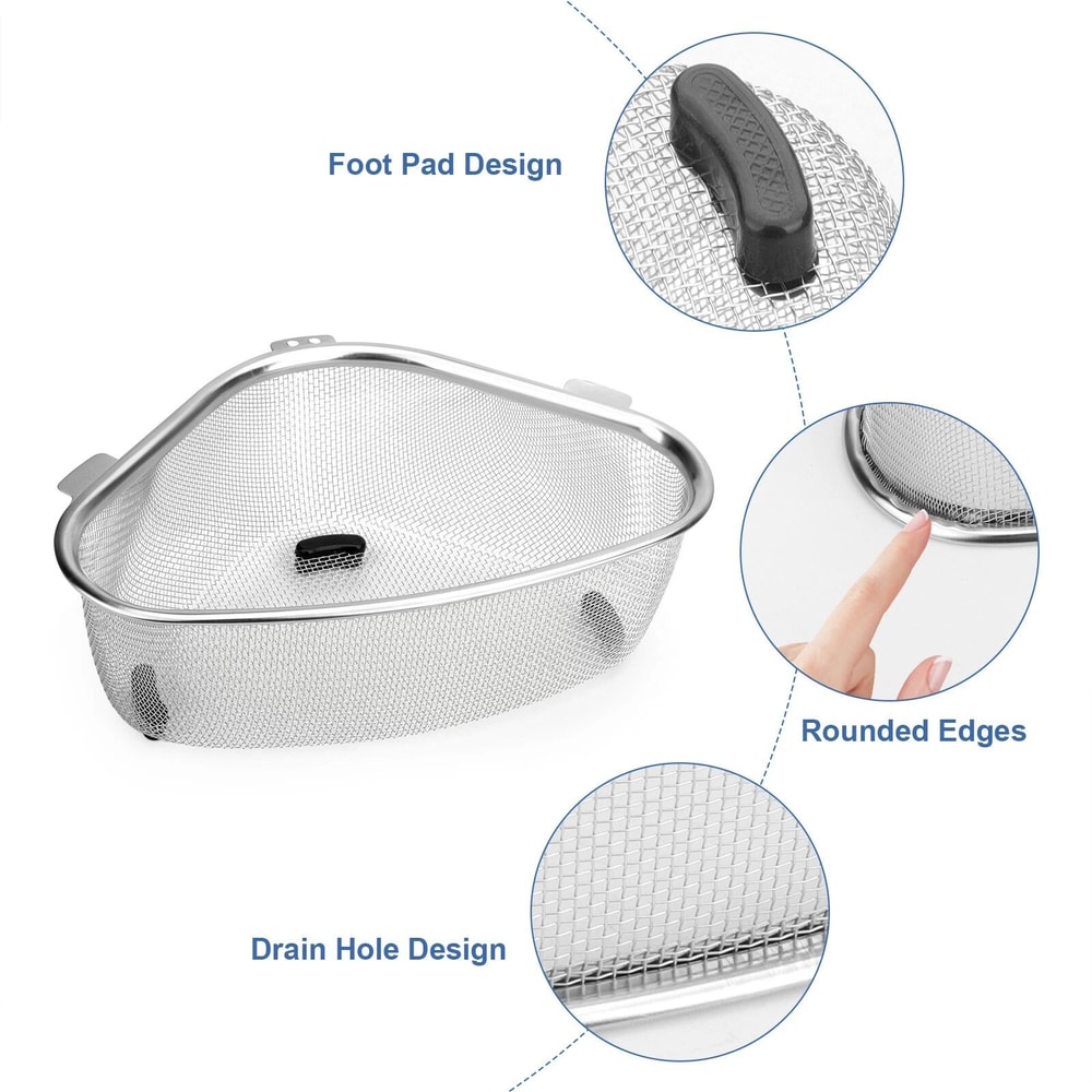 Stainless Steel Sink Strainer Basket Food Catcher And Kitchen Drain Rack 4