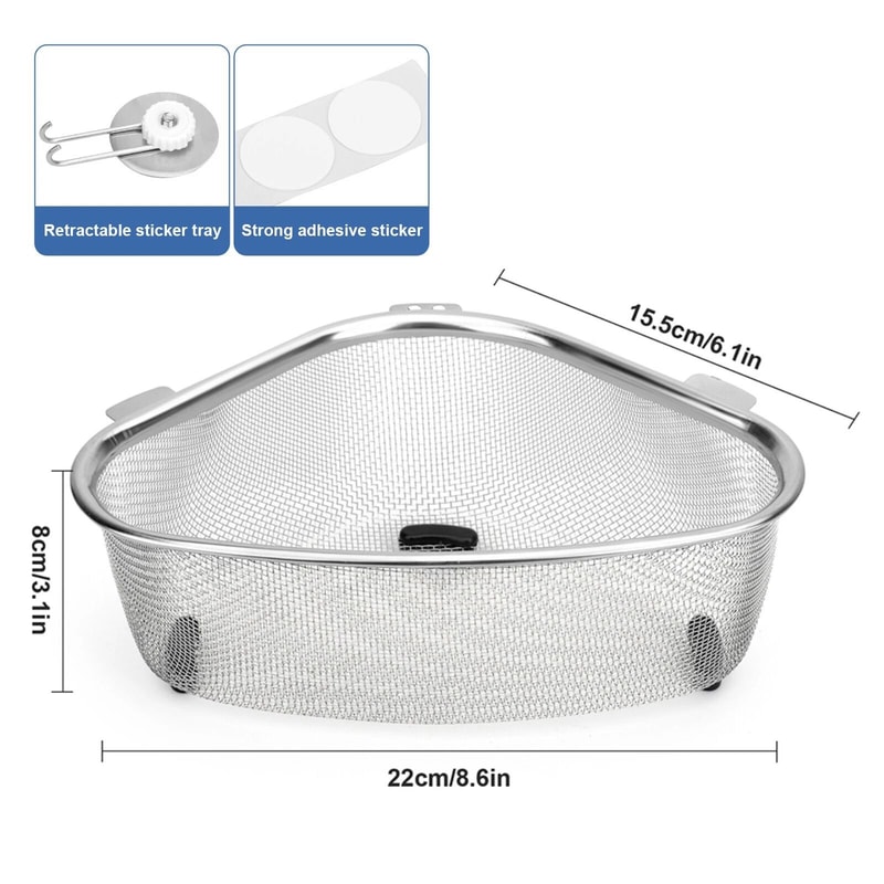 Stainless Steel Sink Strainer Basket Food Catcher And Kitchen Drain Rack 5