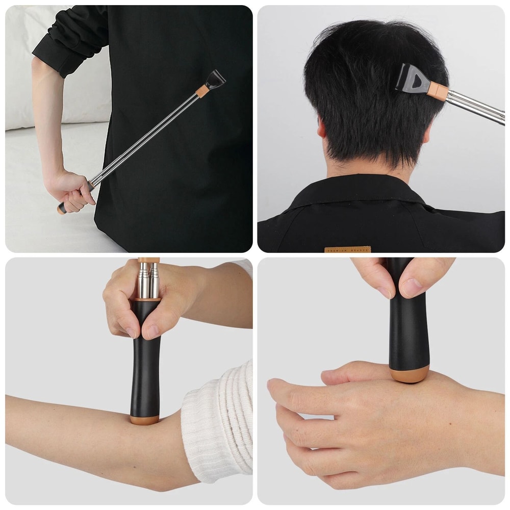 Extendable Telescoping Back Scratcher And Massager Set Portable Back Relief 2