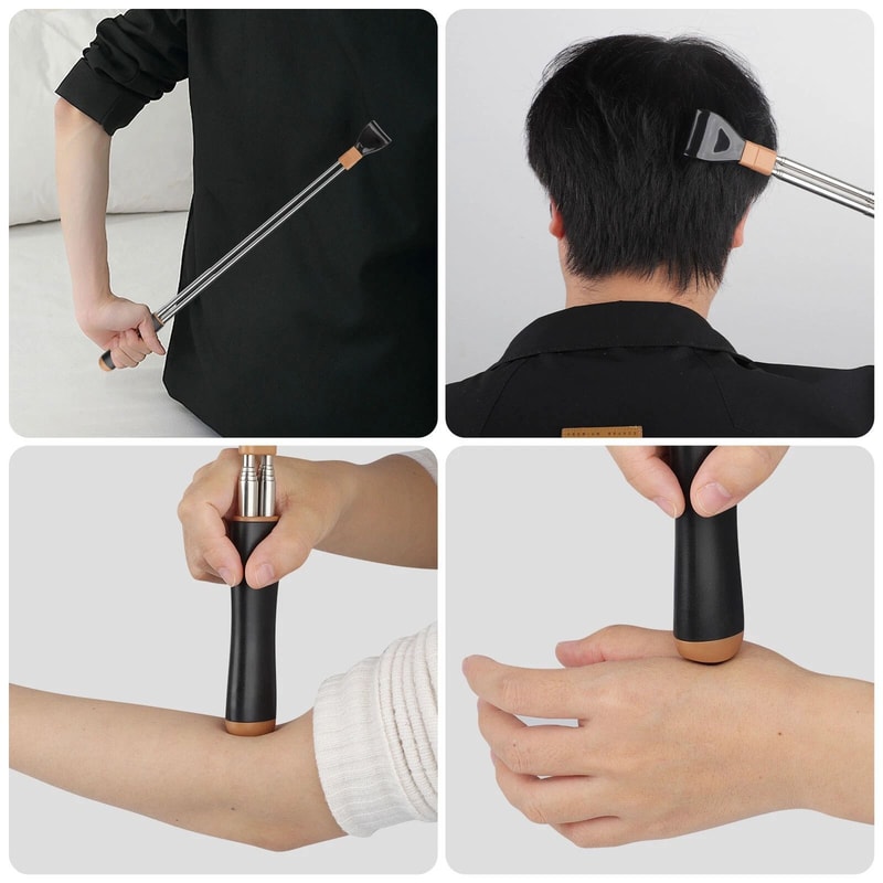 Extendable Telescoping Back Scratcher And Massager Set Portable Back Relief 2