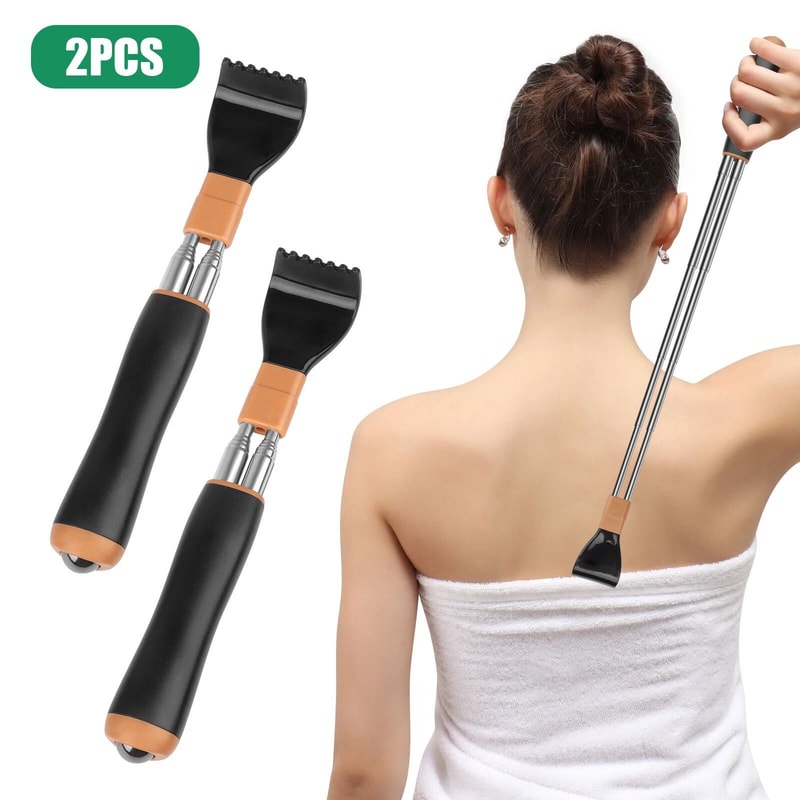 Extendable Telescoping Back Scratcher And Massager Set Portable Back Relief 5