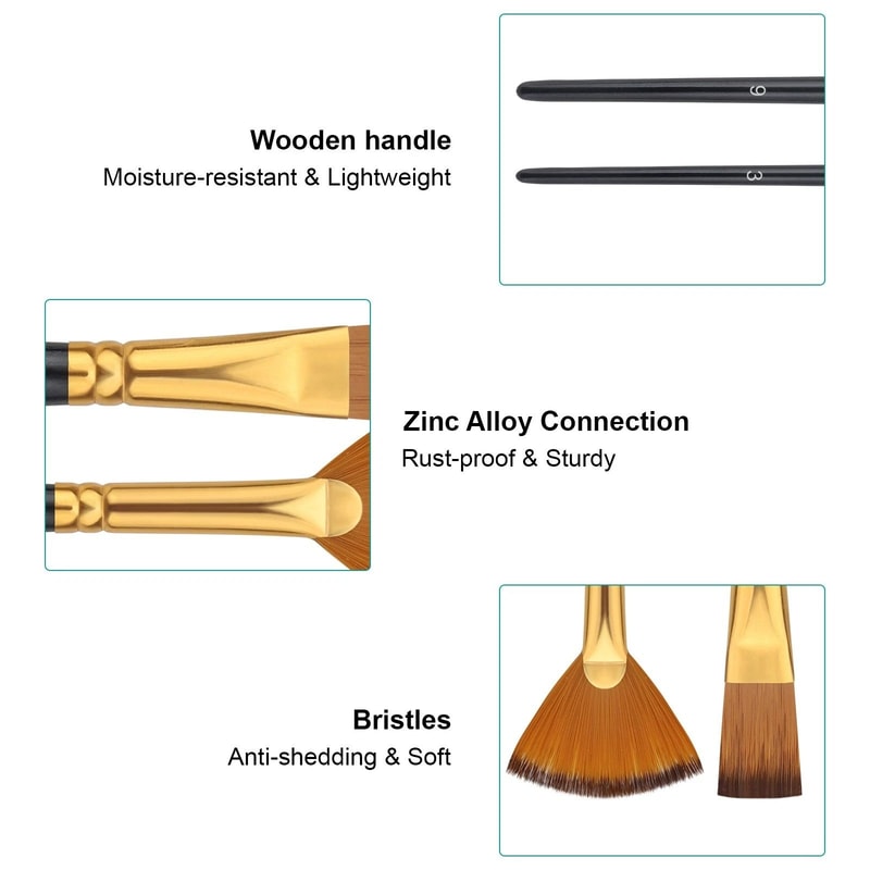 Professional Artist Paintbrush Set With Canvas Bag Durable MultiMedia Painting Tools For Artists B 2