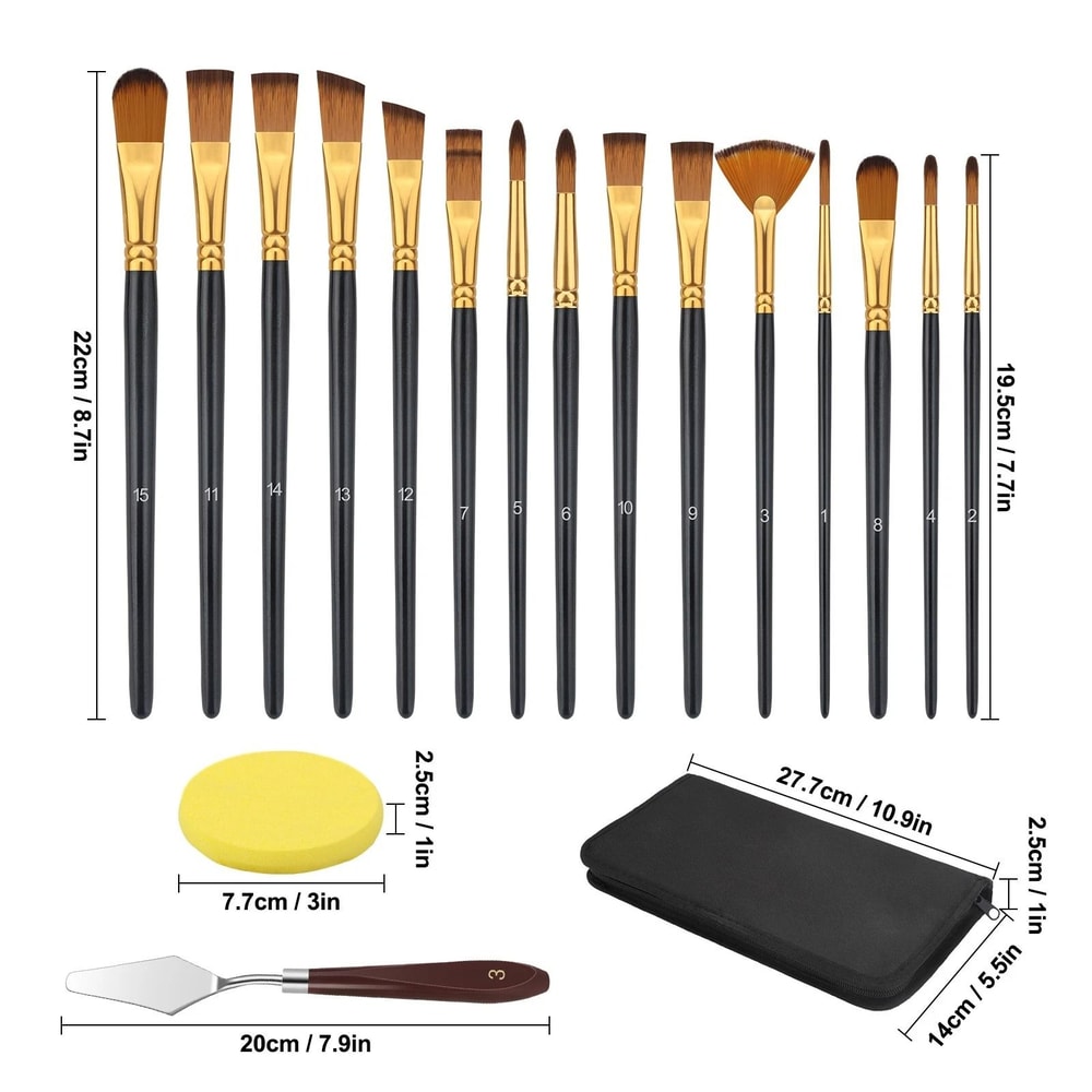 Professional Artist Paintbrush Set With Canvas Bag Durable MultiMedia Painting Tools For Artists B 5