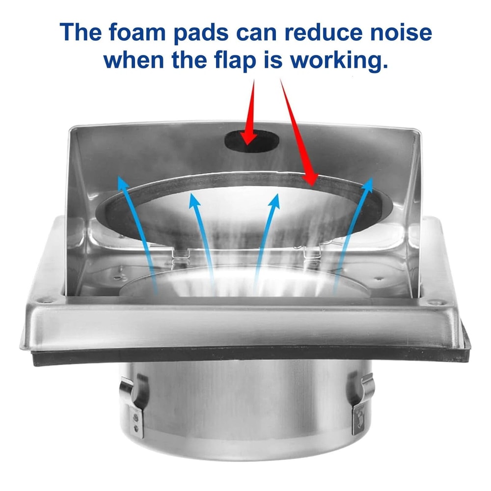 Stainless Steel Dryer Vent Cover Exterior Wall Hood For Airflow Protection 2