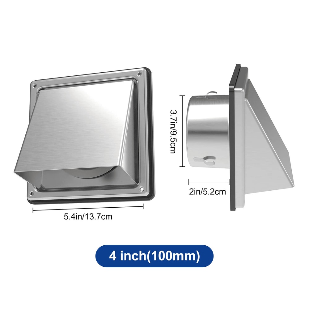 Stainless Steel Dryer Vent Cover Exterior Wall Hood For Airflow Protection 5