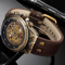 Luxury Mens Automatic Mechanical Watch With Roman Numerals Leather Strap 0