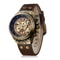Luxury Mens Automatic Mechanical Watch With Roman Numerals Leather Strap 6